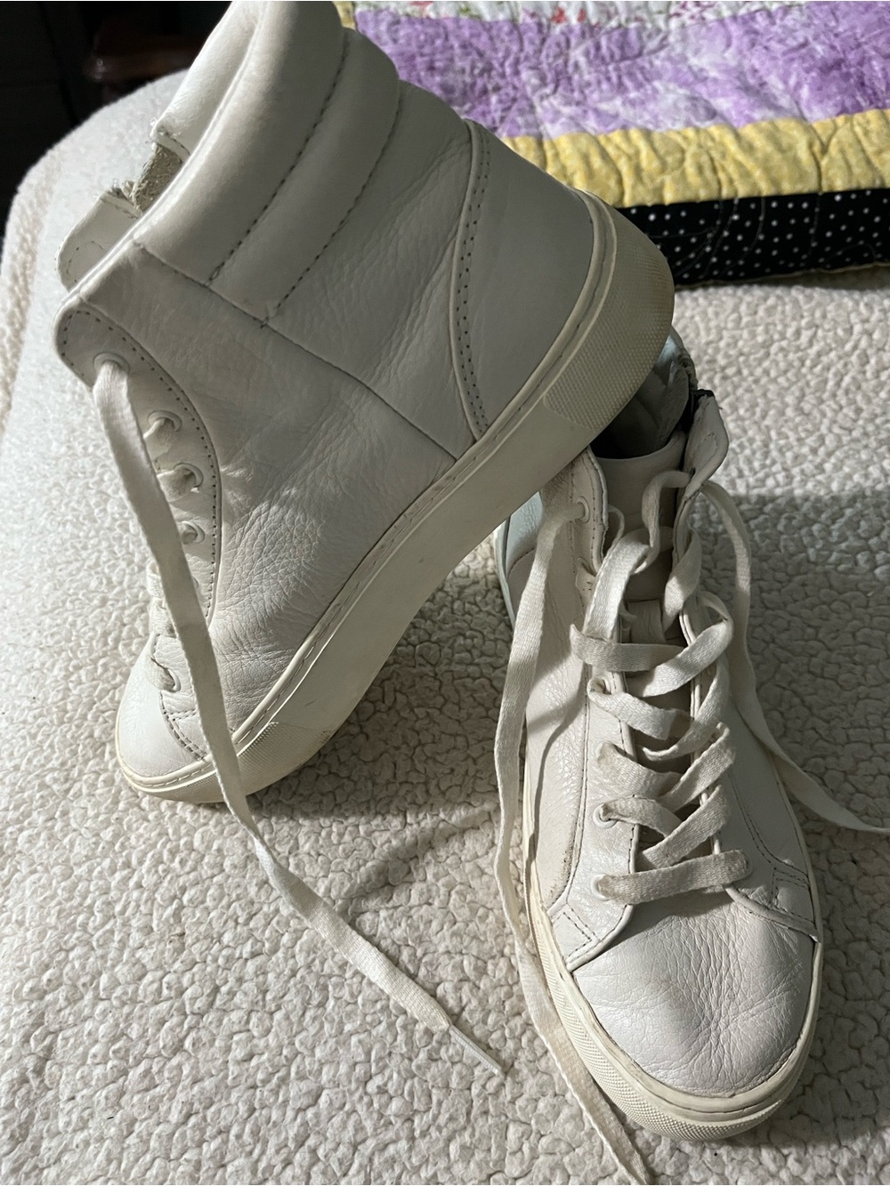 Ugg White High-Top Leather  Sneakers
